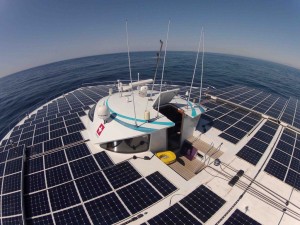 A View of the Deck of PlanetSolar Tûranor, Ocean Going Vessel Powered Entirely by Solar Power