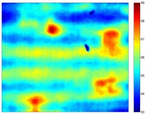This is the thermal image that the flash thermography measurement produces