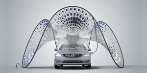 Volvo Solar Pavilion Offers Shade and SOlar Electric Vehicle Charging