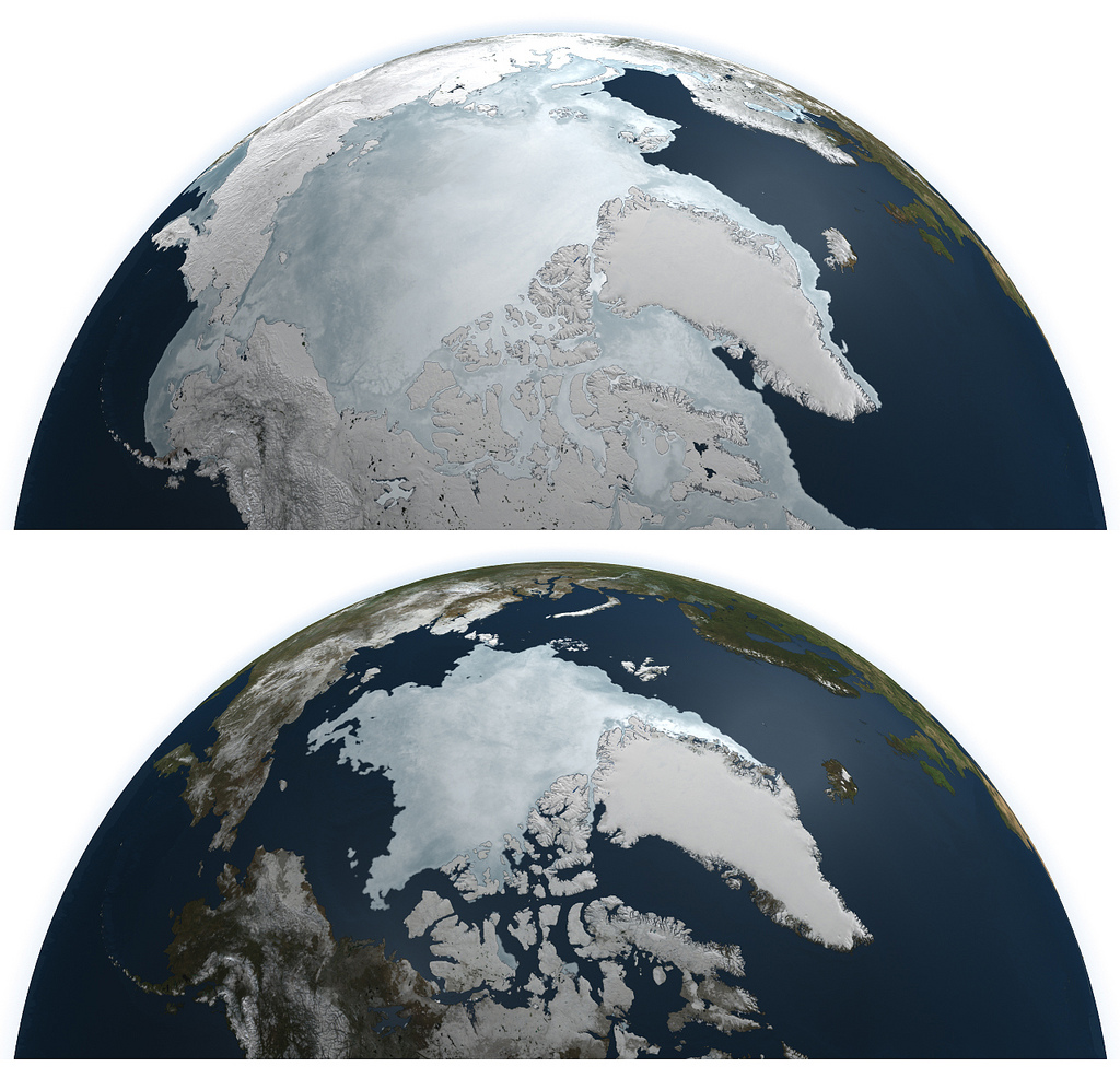 Arctic Ice Minimum and Maximum in 2011