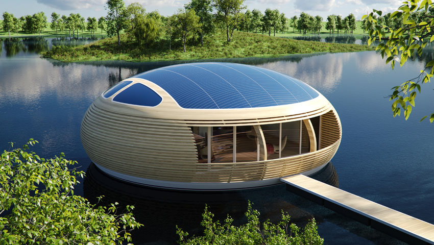 Waternest 100 - Wonderful Floating Solar Powered Home Design - The ... Waternest 100 - Wonderful Floating Solar Powered Home Design - The ...